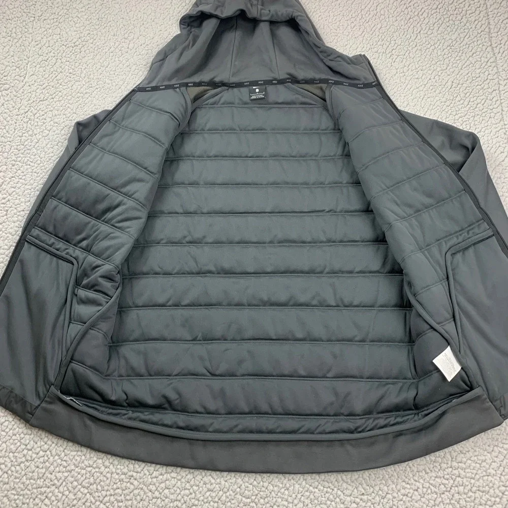 Nike Therma Fit‎ Men's Gray Full Zip Hoodie Jacket Large Lightweight Athleisure